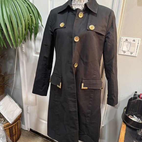Michael Kors Jackets & Blazers - Michael Kors Trench Coat Cotton Black Medium‎ Read